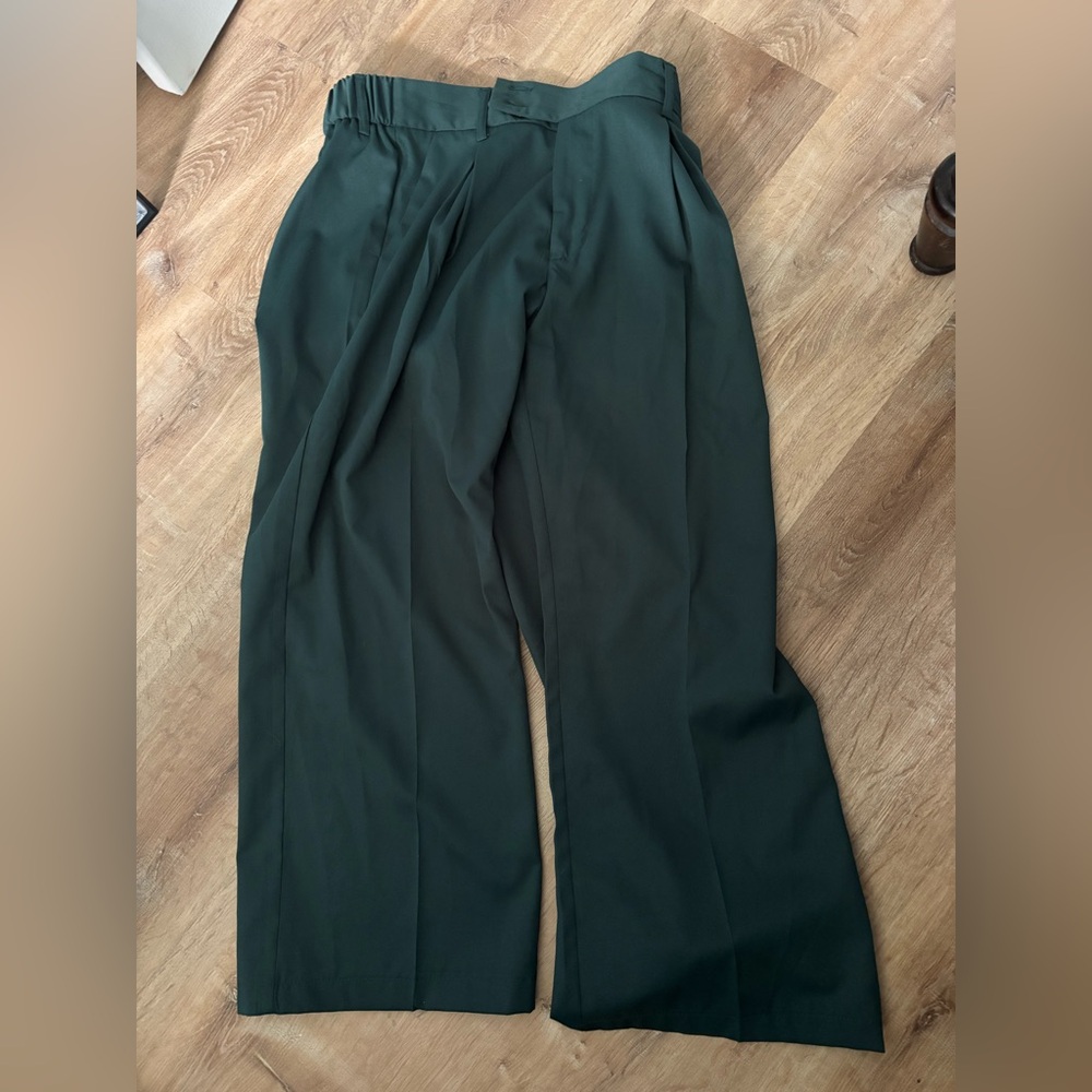 2/$10 - Men's Wide Leg Dark Green Dress Pants